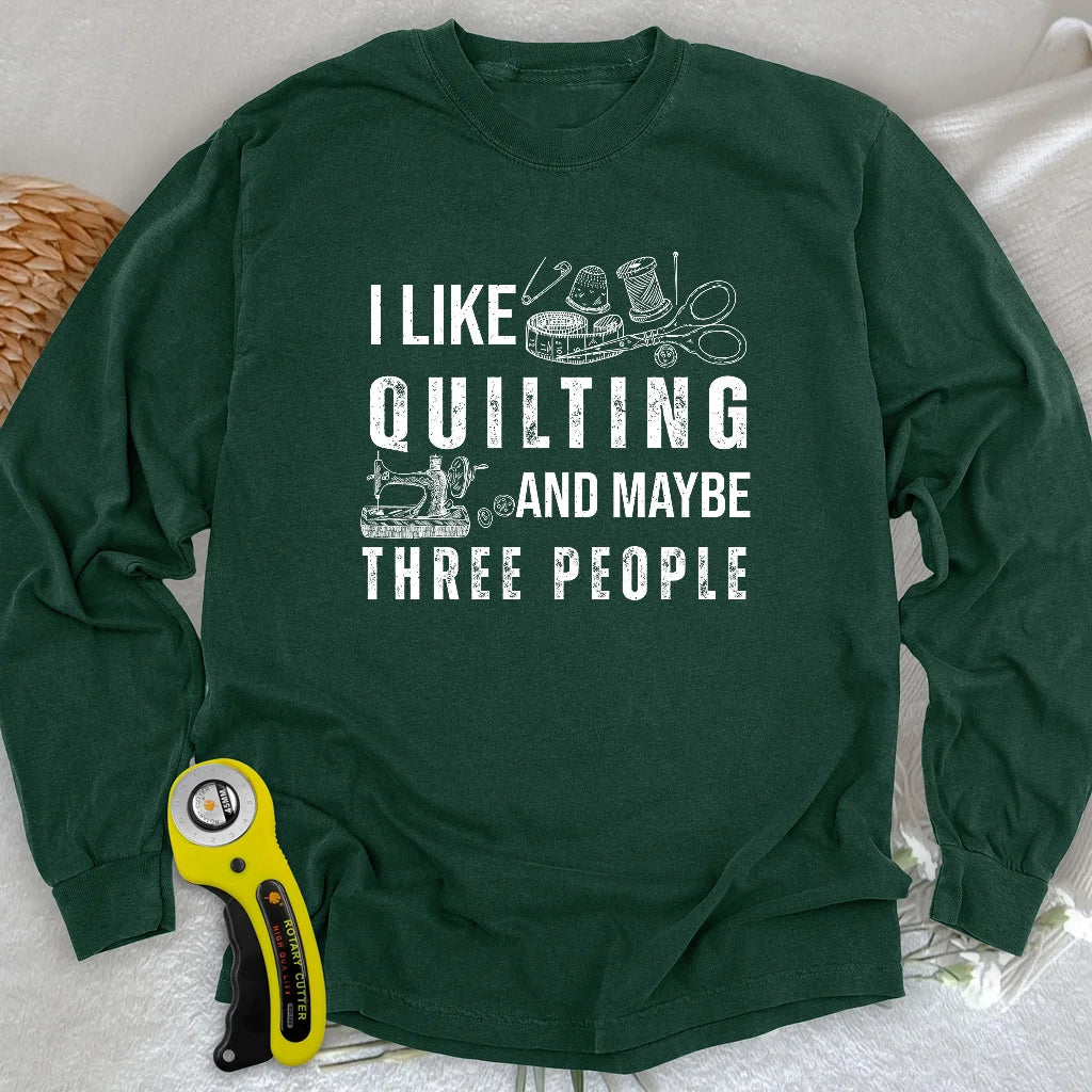 Quilting & 3 People Long Sleeve T-shirt