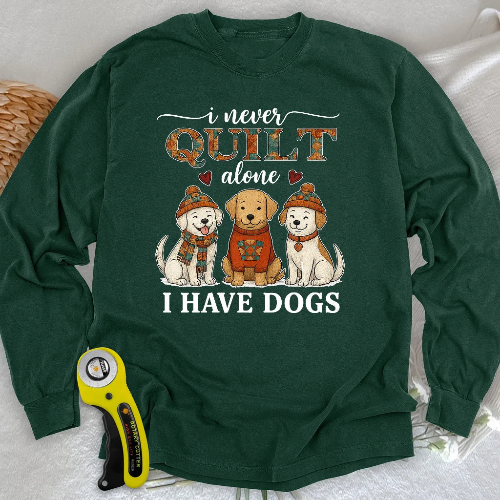 Quilting with Paws Long Sleeve T-shirt