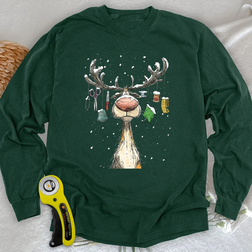The Reindeer Quilter Long Sleeve T-shirt
