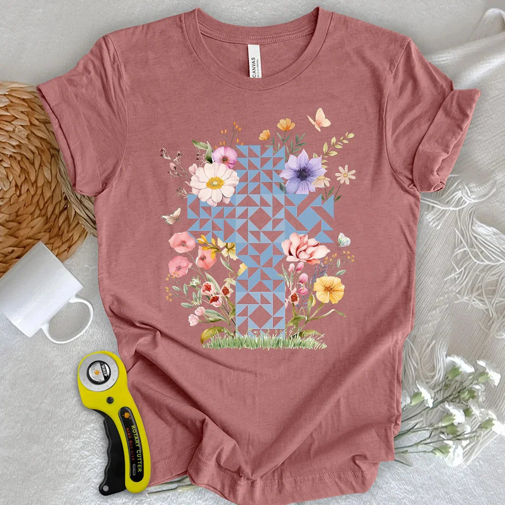 Floral Faith Quilt T-Shirt