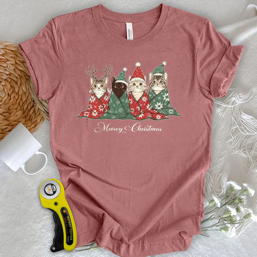 Meowy Christmas T-shirt