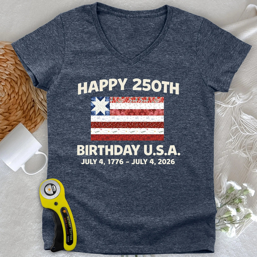 250 Years Pieced with Pride Lady V-neck