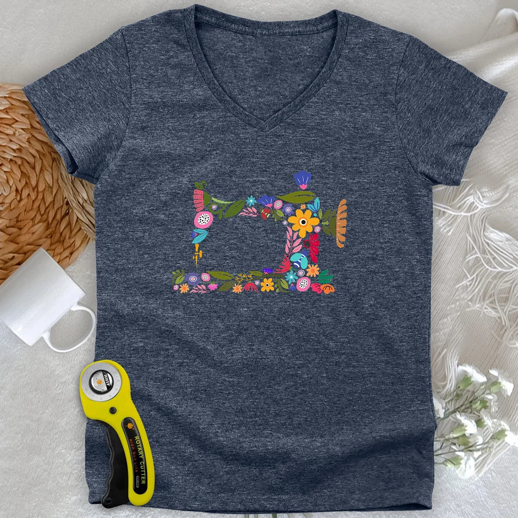 Blooming Machine Lady V-neck