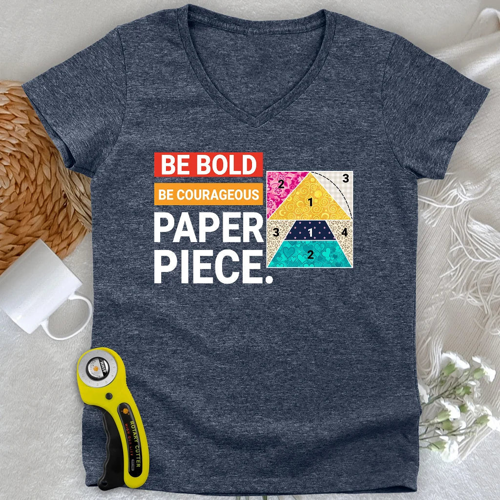Courage to Paper Piece Lady V-neck