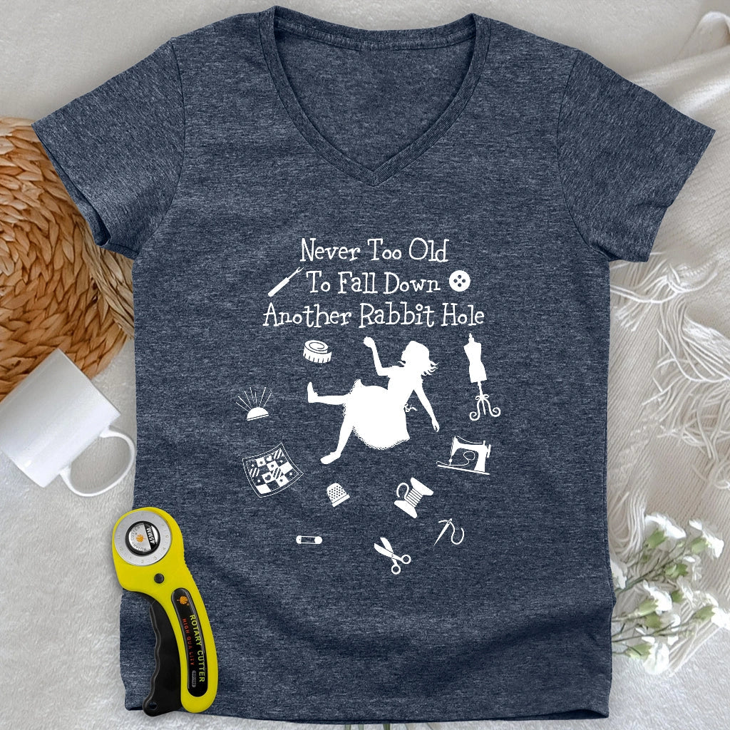 Down The Rabbit Hole Lady V-neck
