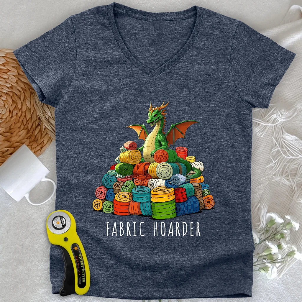 Dragon Fabric Hoarder Lady V-neck