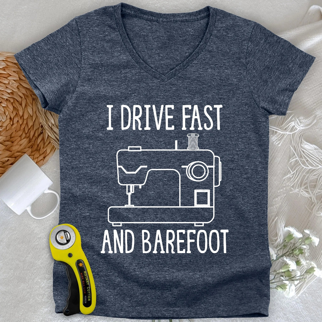 Drive Fast And Barefoot Lady V-neck
