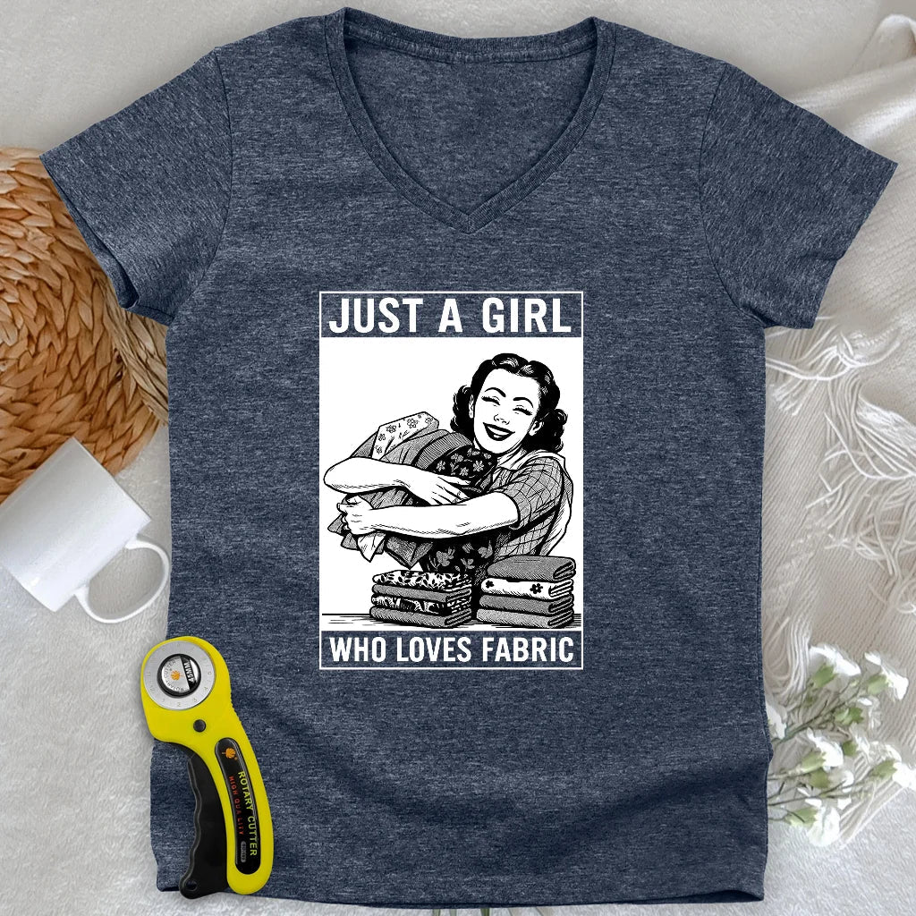 Fabric Girl Lady V-neck