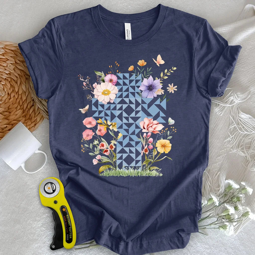 Floral Faith Quilt T-Shirt