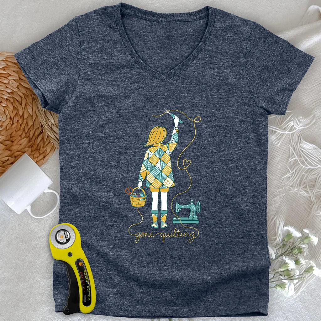 Gone quilting Lady V-neck