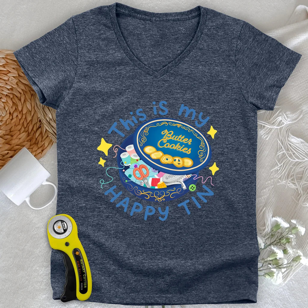 Happy Tin Lady V-neck