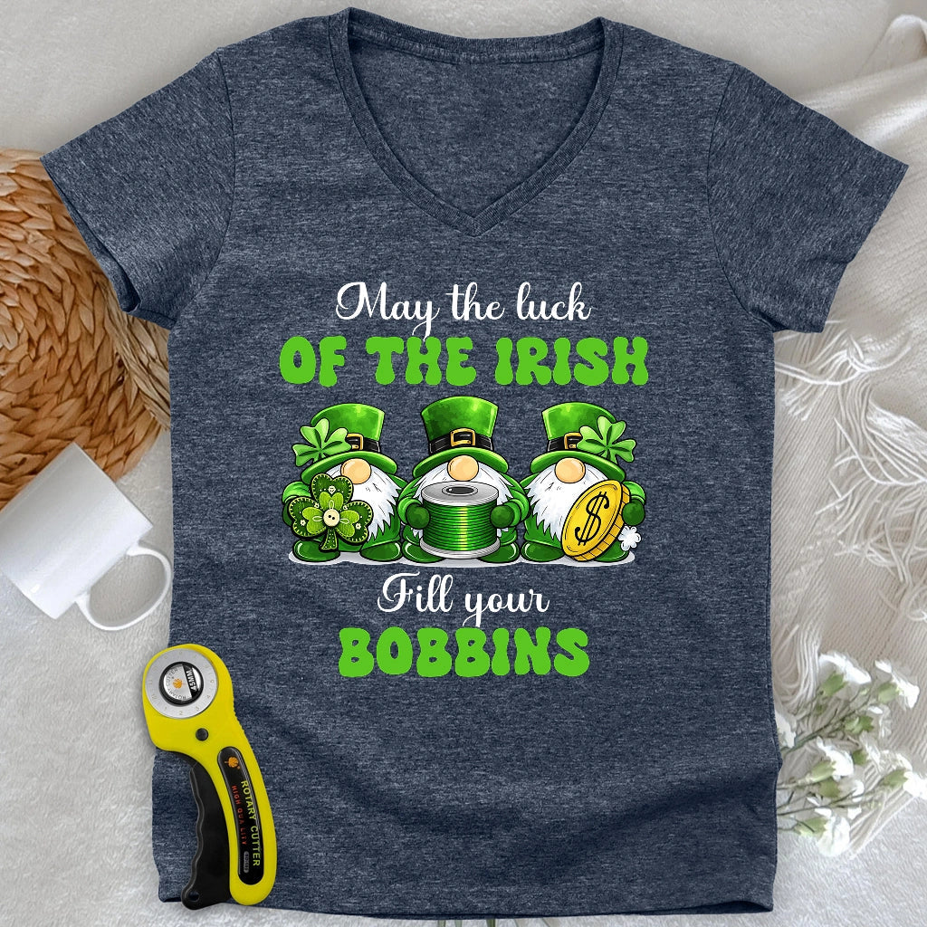 Lucky Bobbin Blessings Lady V-neck