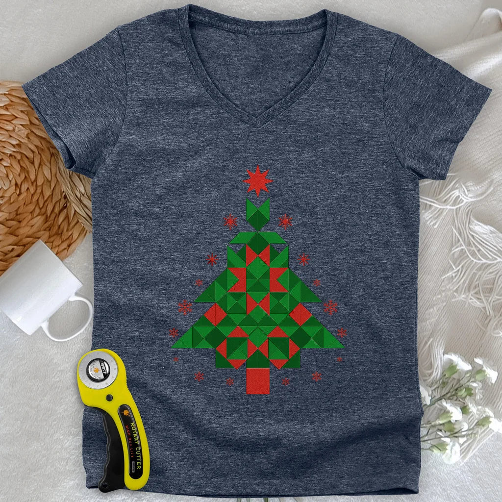 Merry Quiltmas Lady V-neck