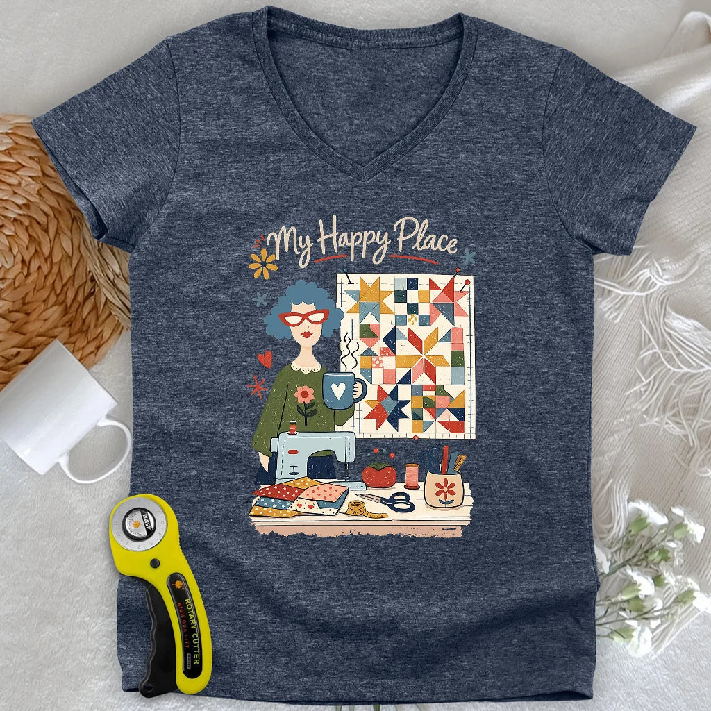 My Happy Place Lady V-neck