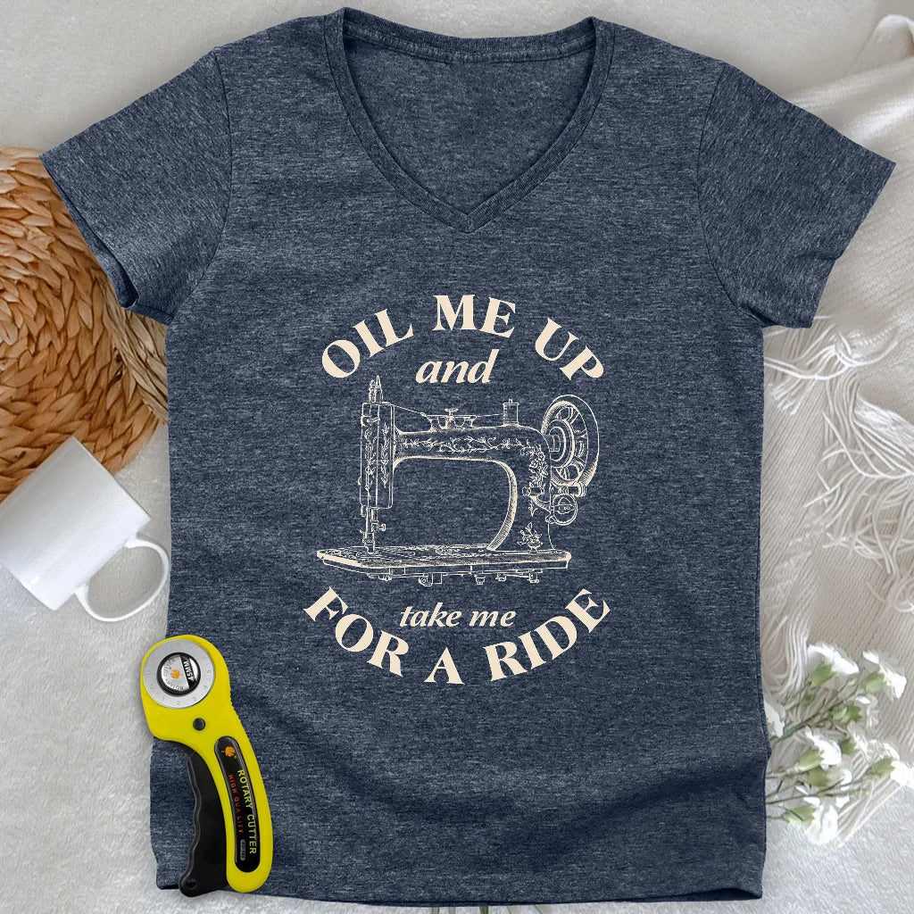 Oil Me Up Lady V-neck