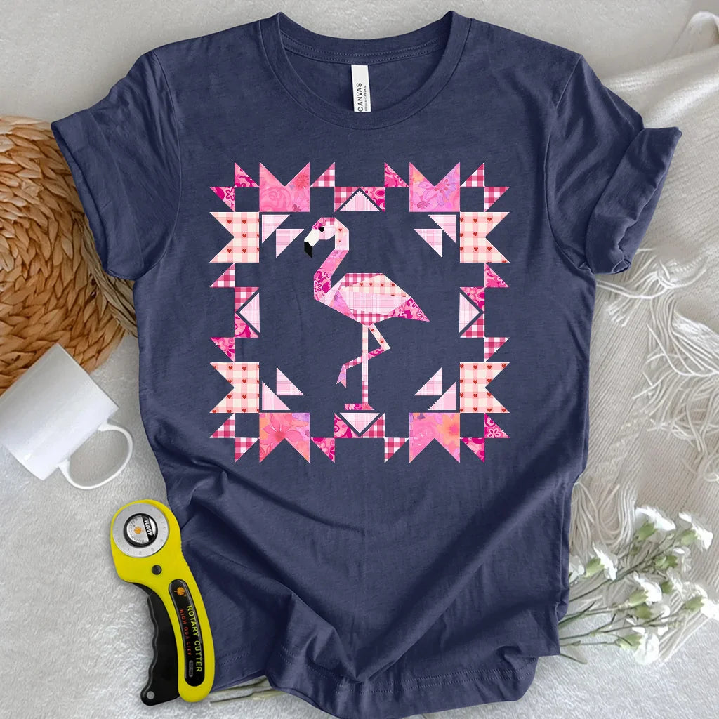 Patchwork Flamingo Panel T-Shirt