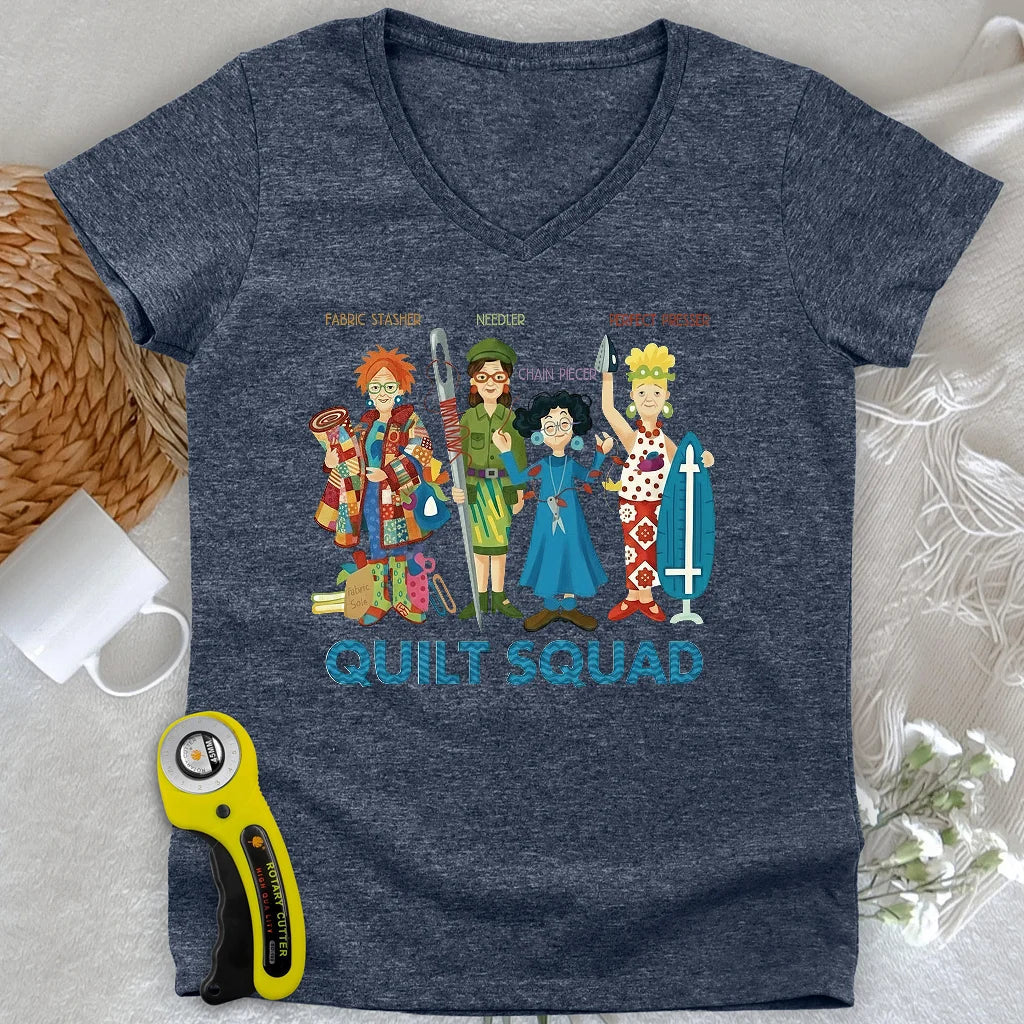 Quilt Squad Lady V-neck