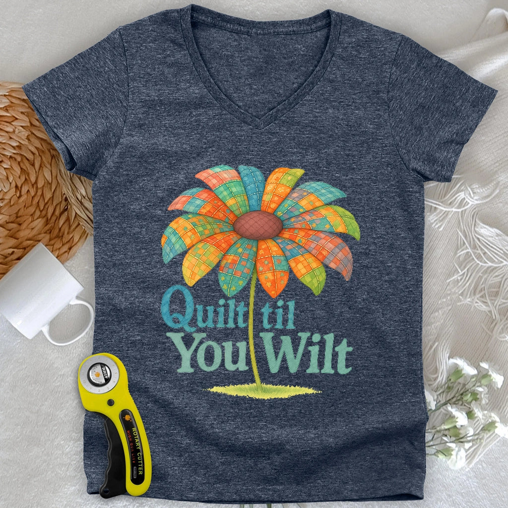 Quilt Wilt Lady V-neck