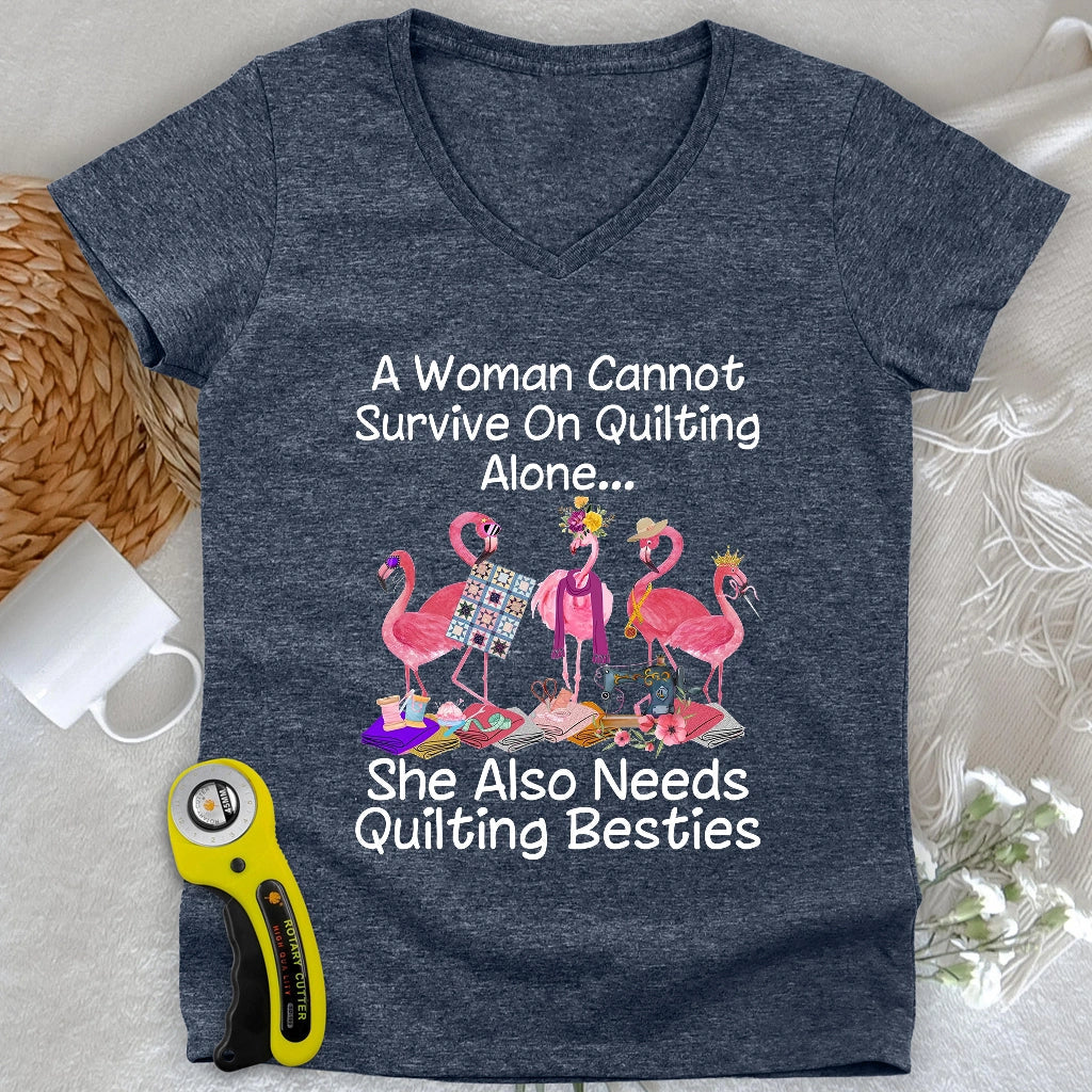 Quilting Besties Lady V-neck