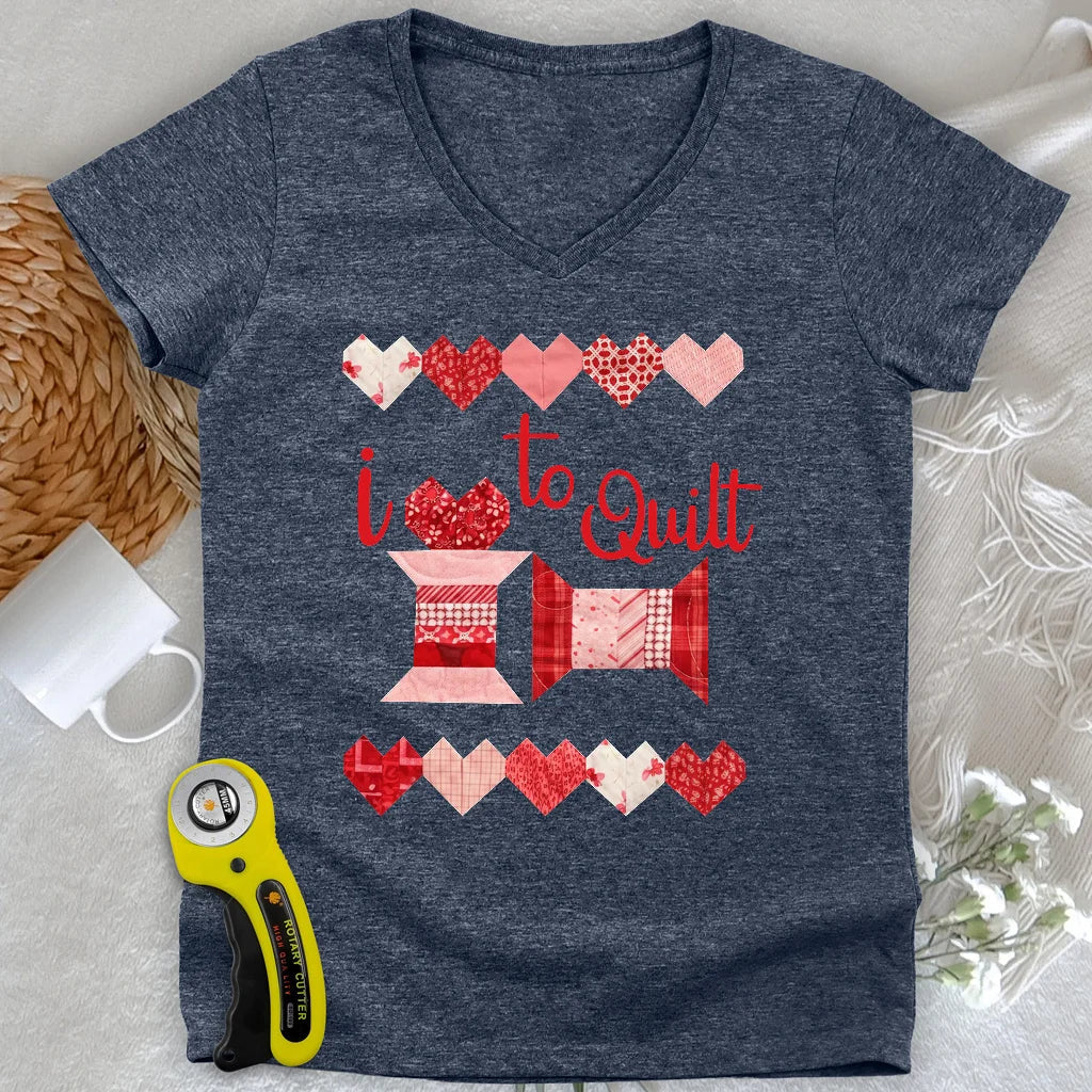 Quilting Love Lady V-neck