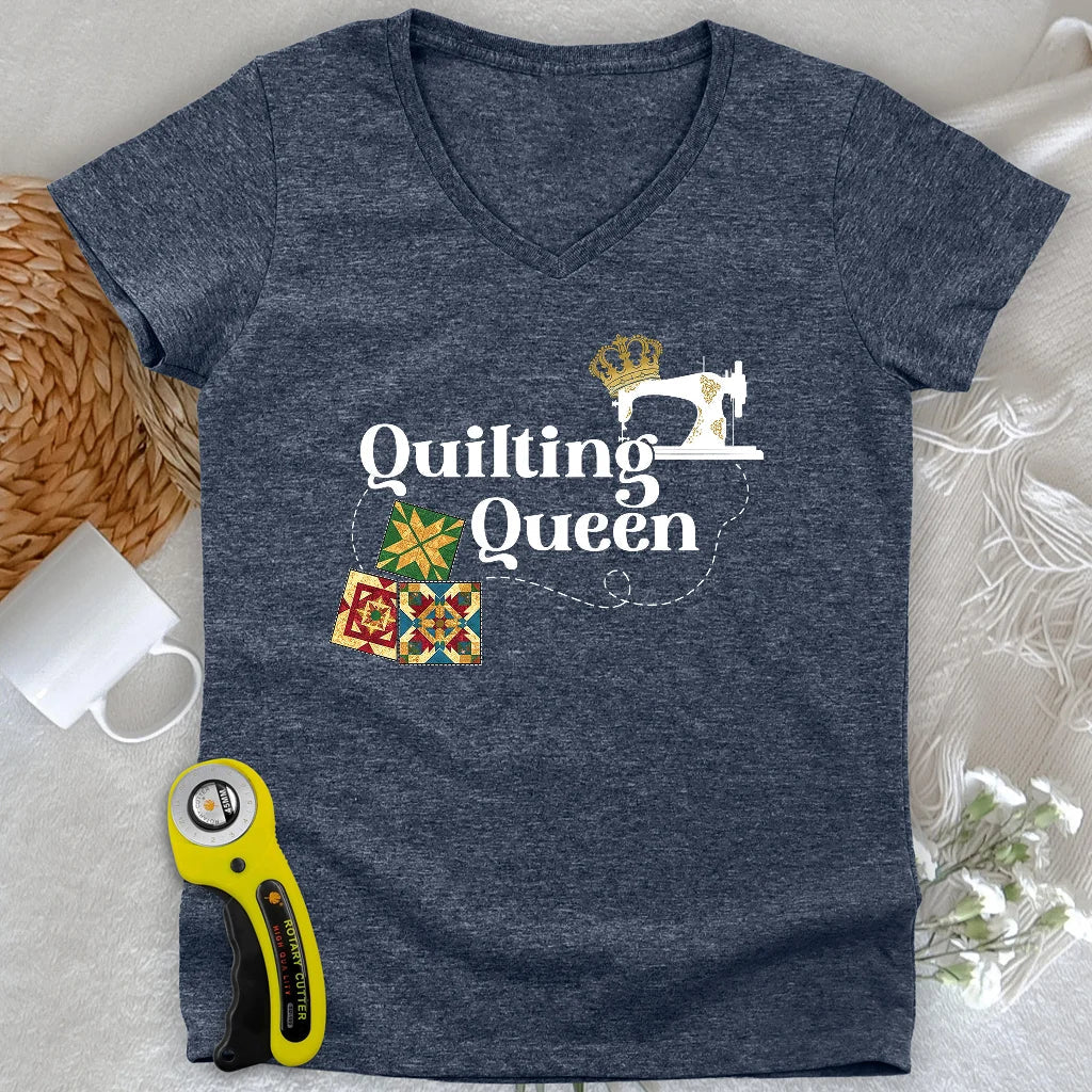 Quilting Queen Lady V-neck