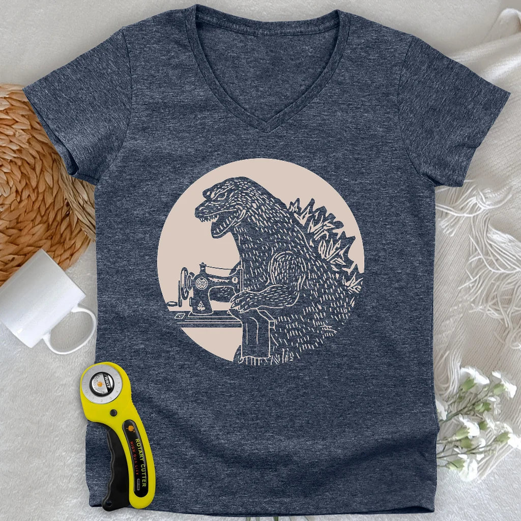 Quiltzilla Lady V-neck