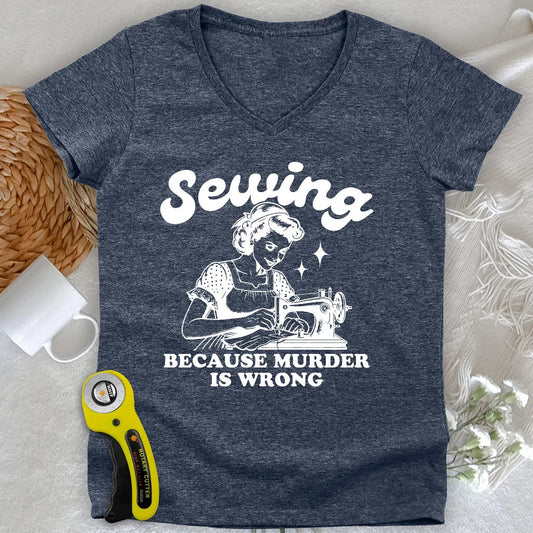Sewing Not Murder Lady V-neck