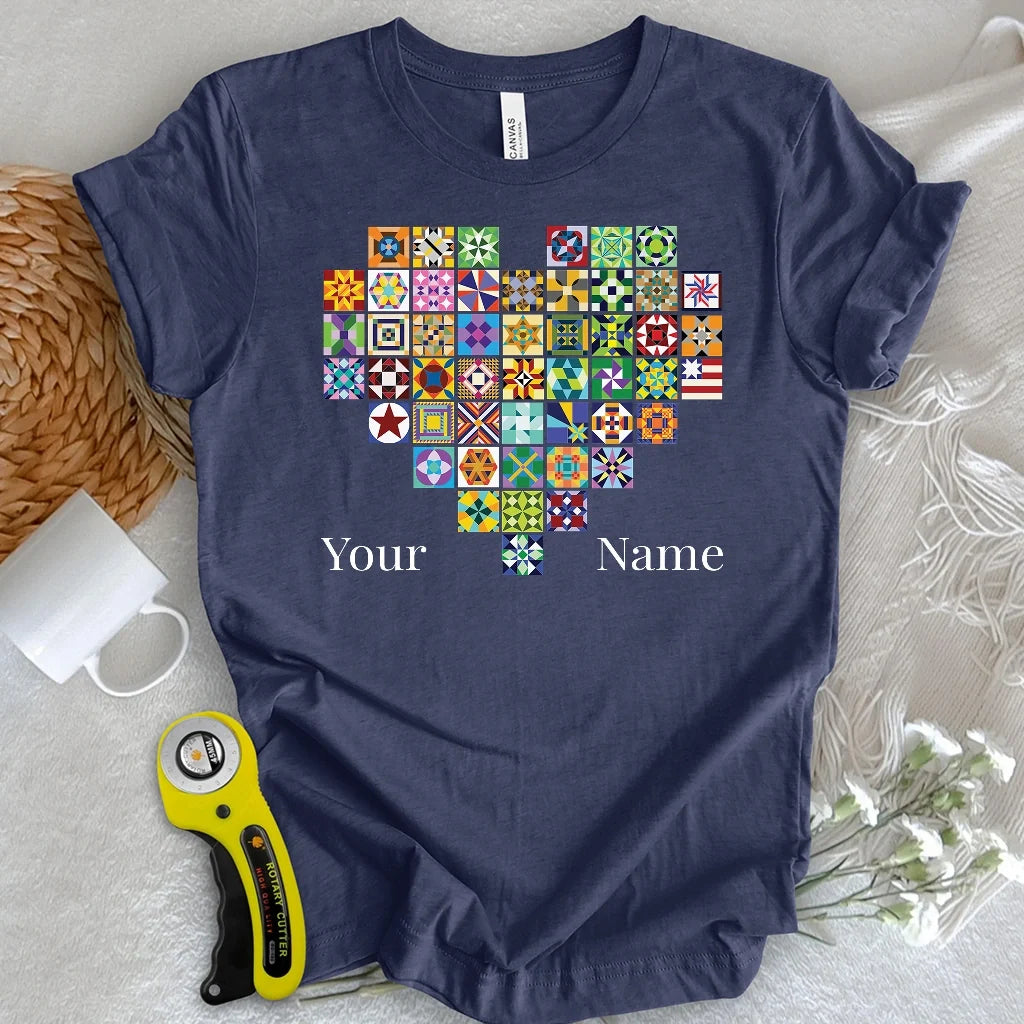 "Custom Name" States of quilt T-shirt