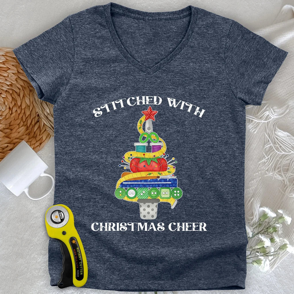 Stitchmas Tree Lady V-neck