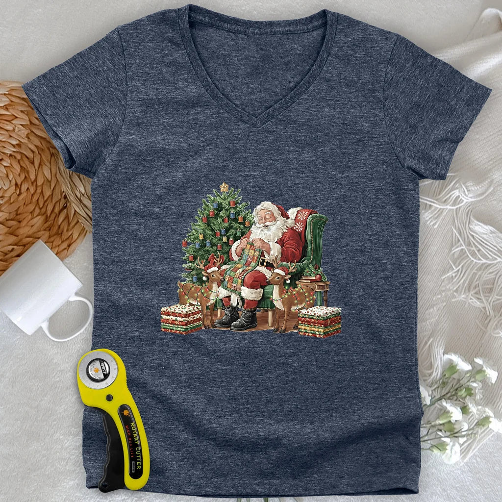 The Quilting Claus Lady V-neck