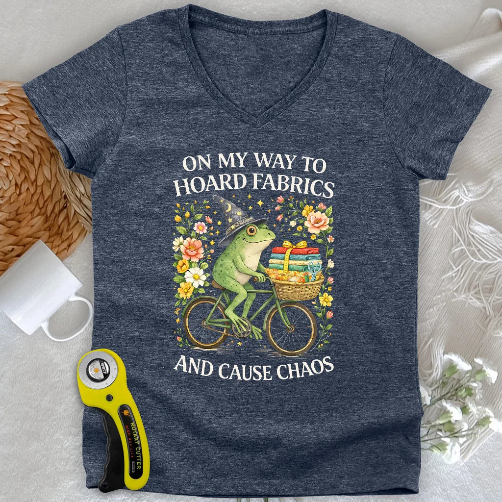 Way To Hoard Fabric Lady V-neck
