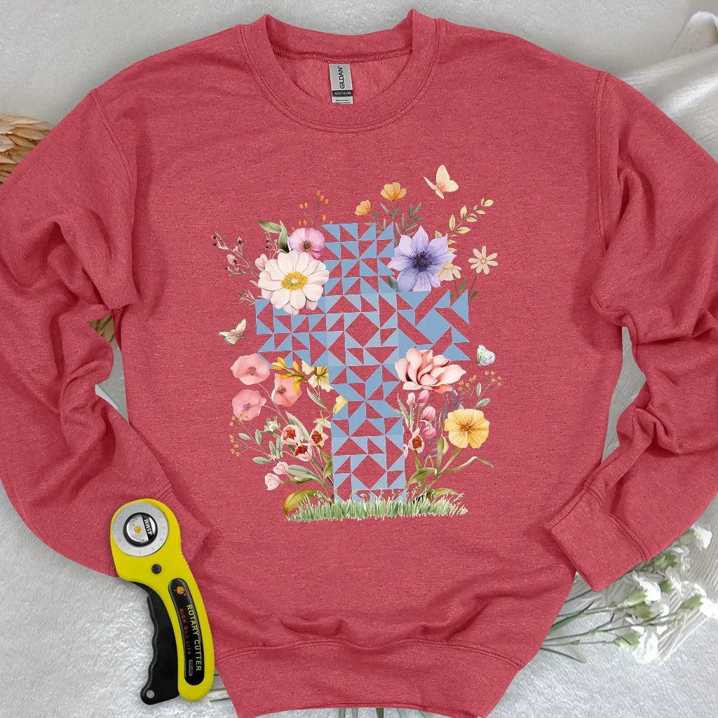 Floral Faith Quilt Sweatshirt