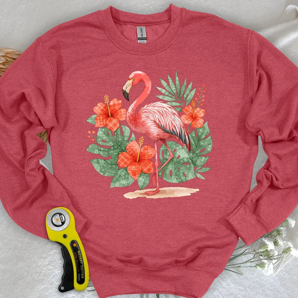 Flamingo & Floral Patchwork Sweatshirt