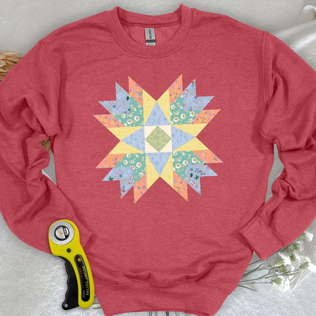 Floral Star Quilt Sweatshirt