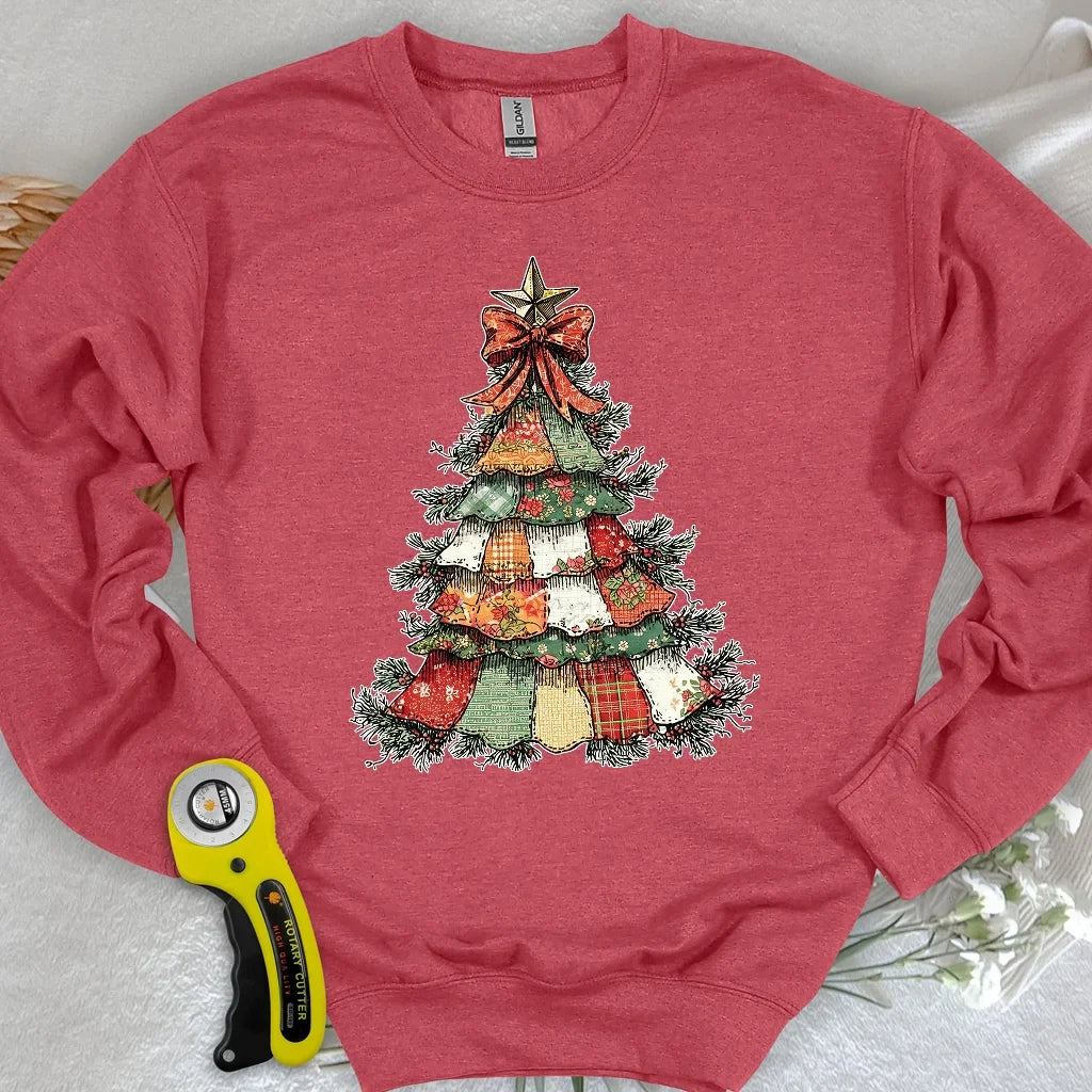 Patchwork Xmas Tree Sweatshirt