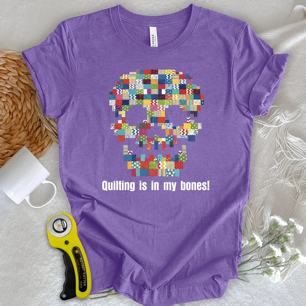 A quilted skull T-shirt