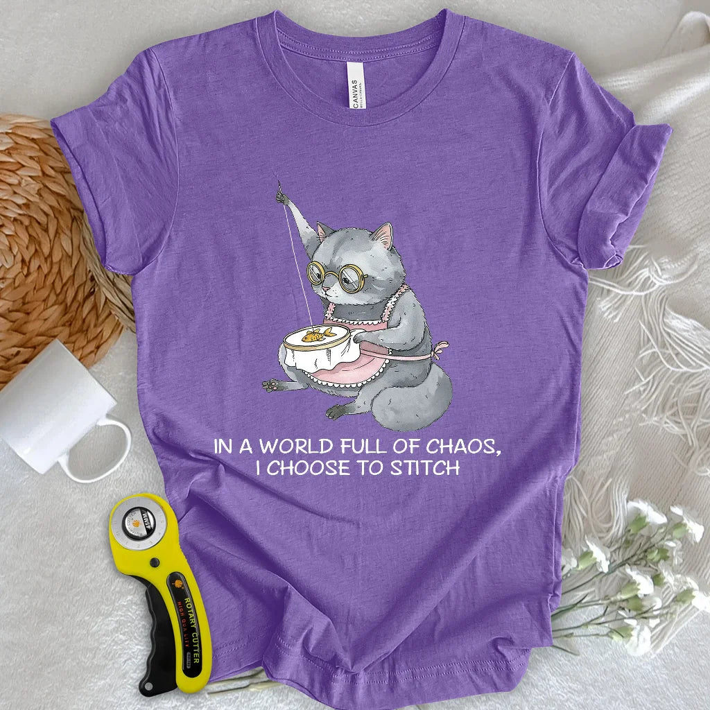 Granny Cat Sewist T-shirt