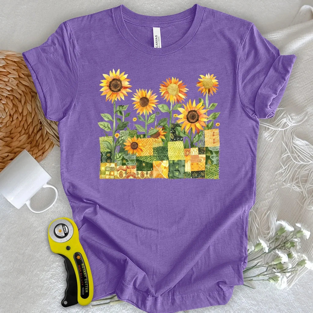 Quilted Sunflower Field T-shirt