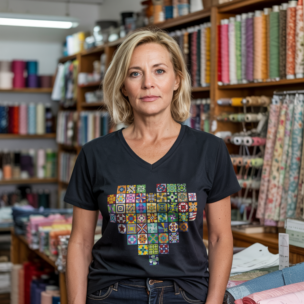 States Of Quilt Lady V-neck