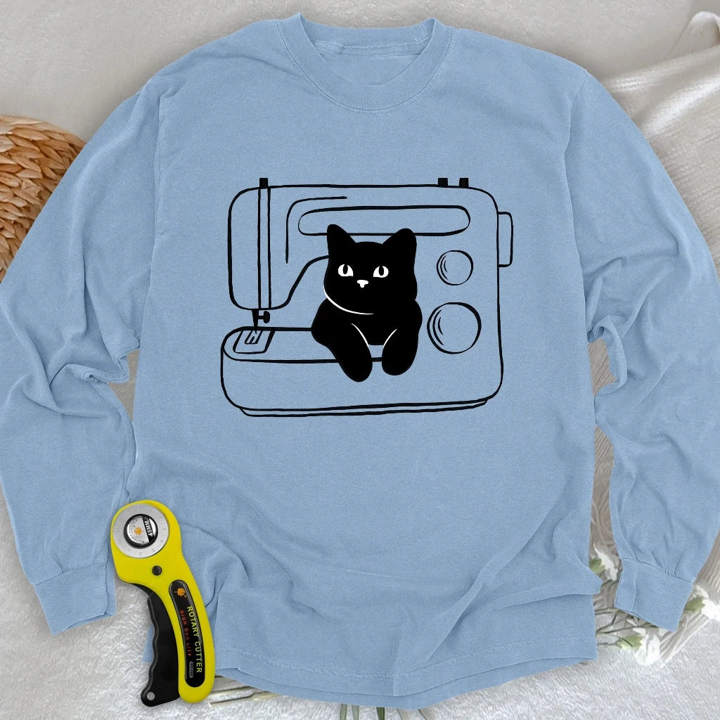 Black cat machine Long Sleeve T-shirt
