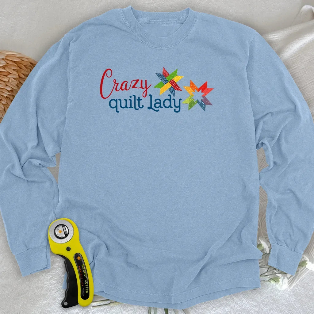 Crazy quilt lady Long Sleeve T-shirt