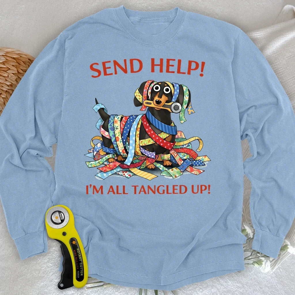 Fabric Strip Mess Long Sleeve T-shirt