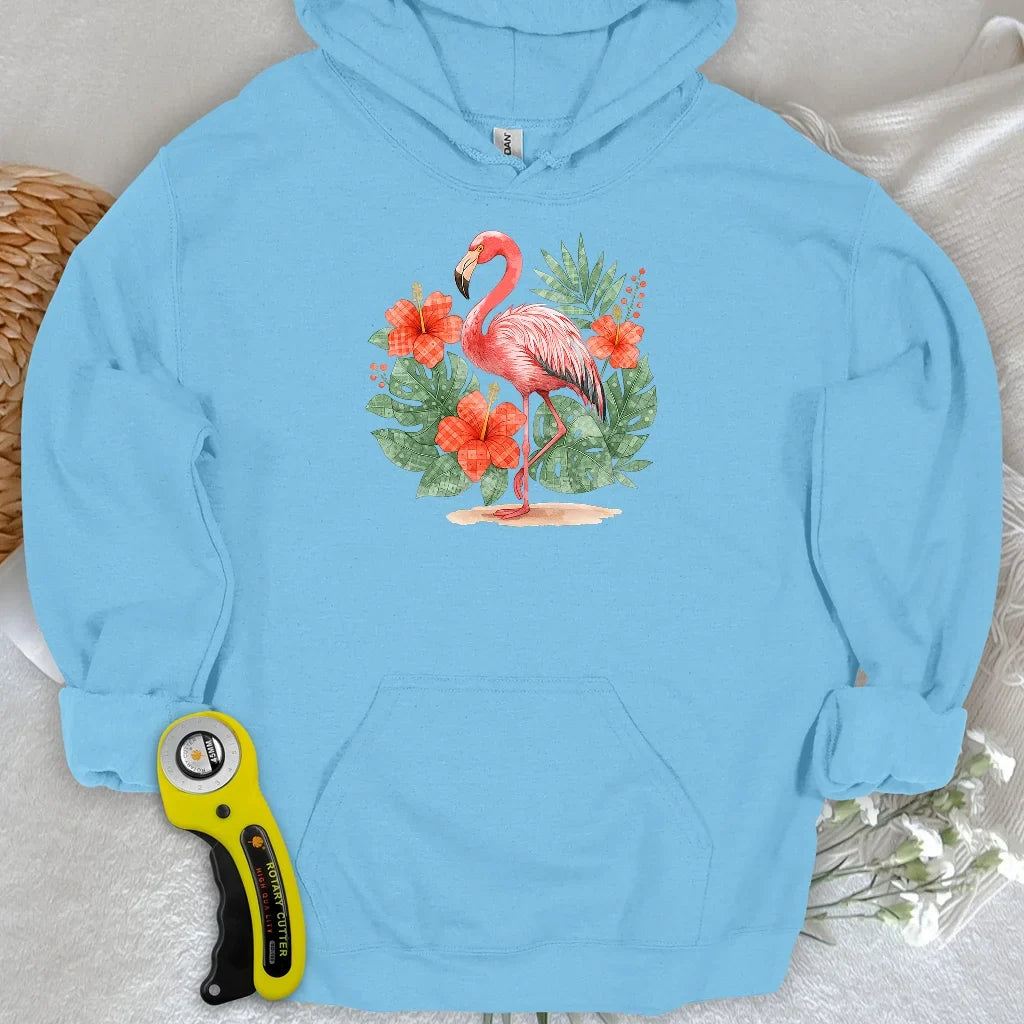 Flamingo & Floral Patchwork Hoodie