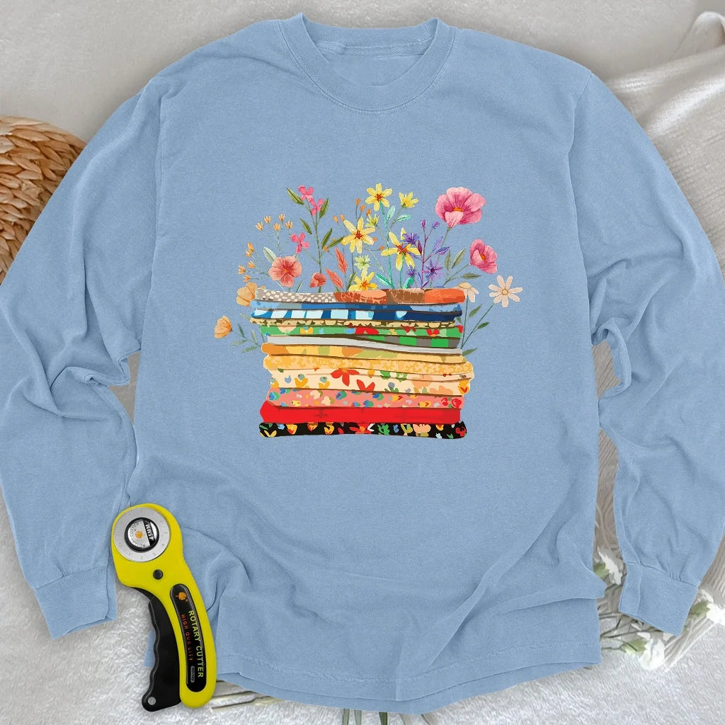 Floral Fabric Long Sleeve T-shirt