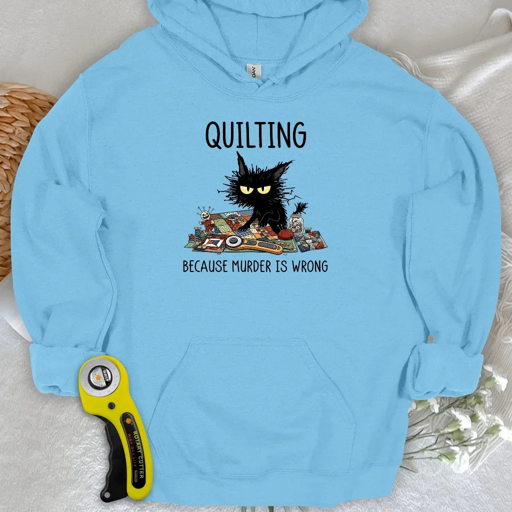 Grumpy Quilter Cat Hoodie