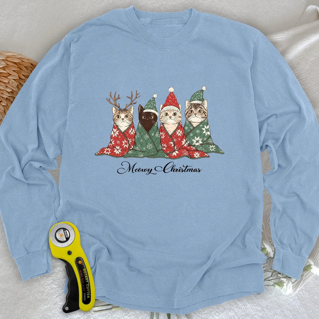 Meowy Christmas Long Sleeve T-shirt