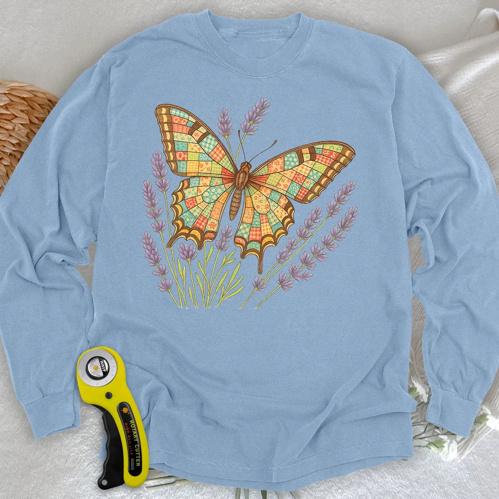 Patchwork Butterfly Long Sleeve T-shirt