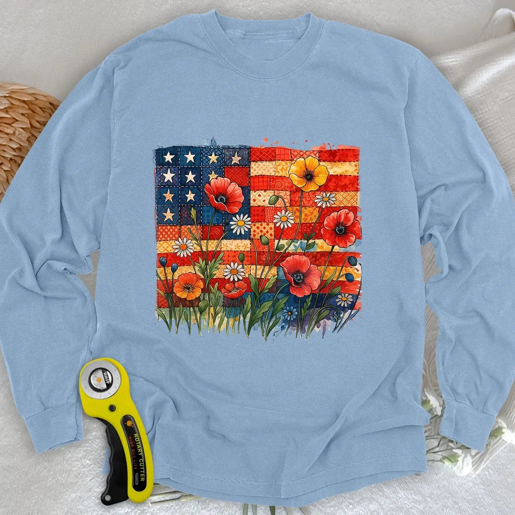 Patchwork Floral Long Sleeve T-shirt