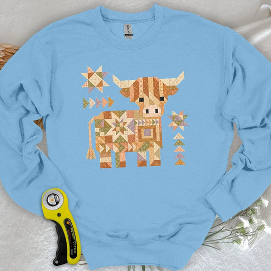 Patchwork Highland Cow Sweatshirt