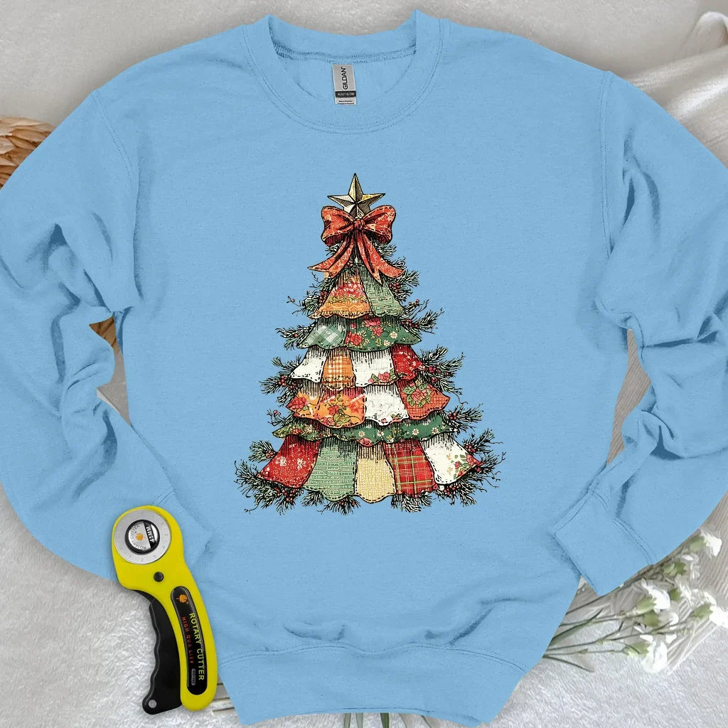 Patchwork Xmas Tree Sweatshirt